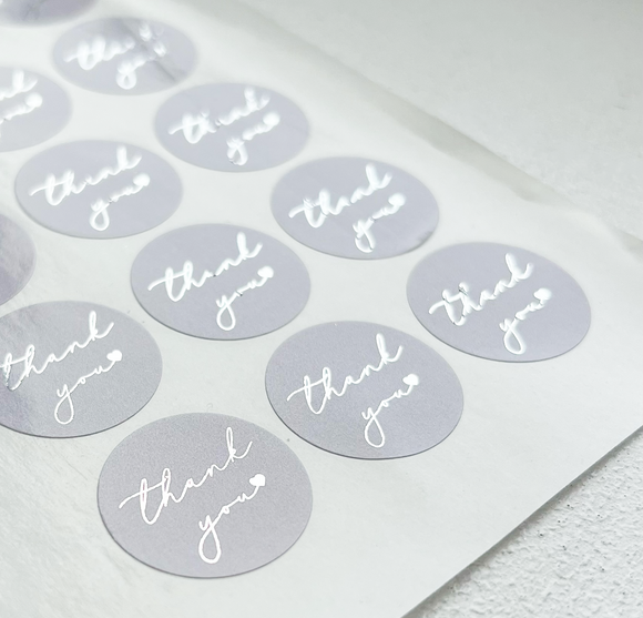 'Thank You' foiled stickers