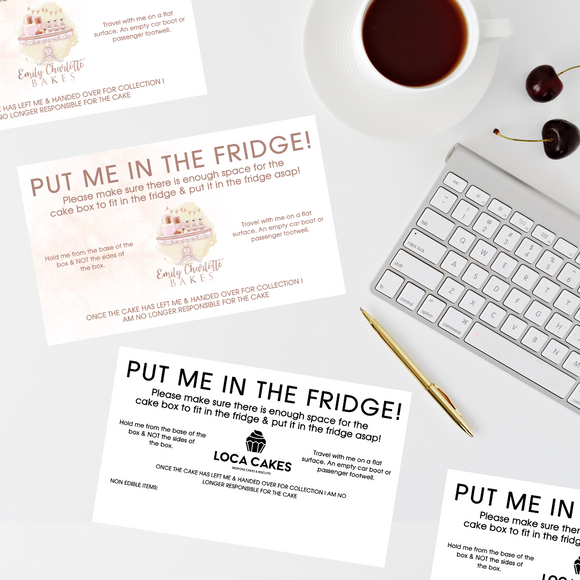 Put me in the fridge! Personalised business stickers