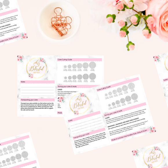 Custom Cake Information Cards - Customized Business Stationery | Cards & Flyers | Stickers | Packaging - Go Happy Prints