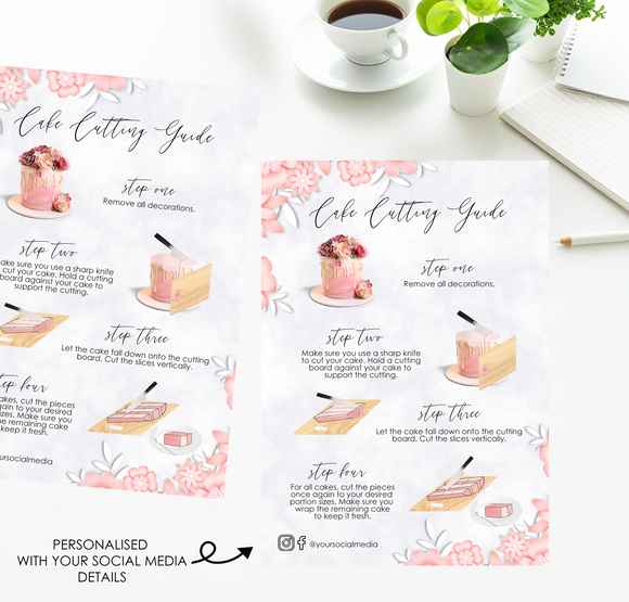 Personalised Cake Cutting Guide A6 Cards