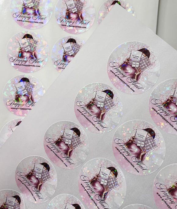 Holographic Effect Custom Stickers - Customized Business Stationery | Cards & Flyers | Stickers | Packaging - Go Happy Prints