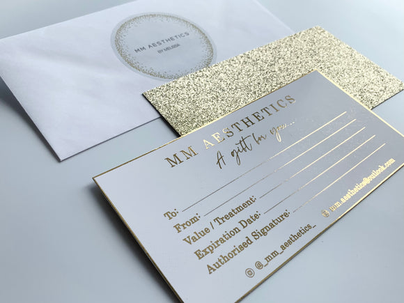 Foiled Gift Vouchers with Glitter - Customized Business Stationery | Cards & Flyers | Stickers | Packaging - Go Happy Prints