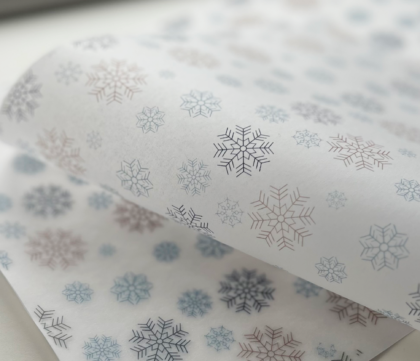 Christmas Snowflakes Vellum Packaging Paper