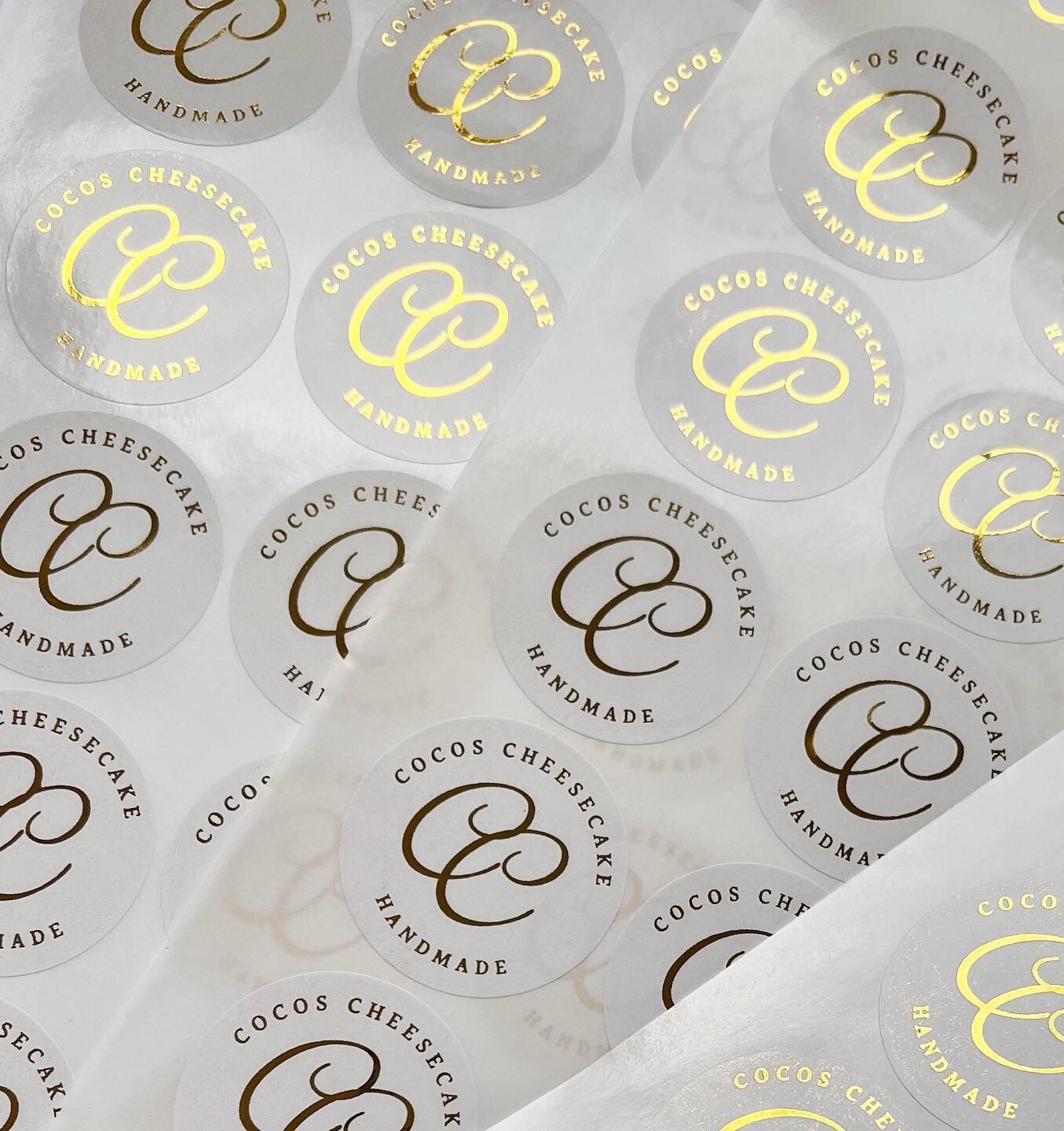 Foil logo stickers custom printed for branding