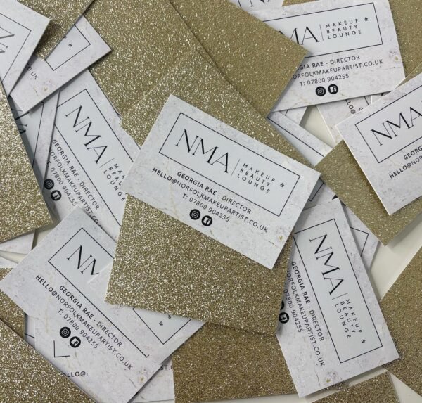 Custom Business Cards with real Glitter at the back