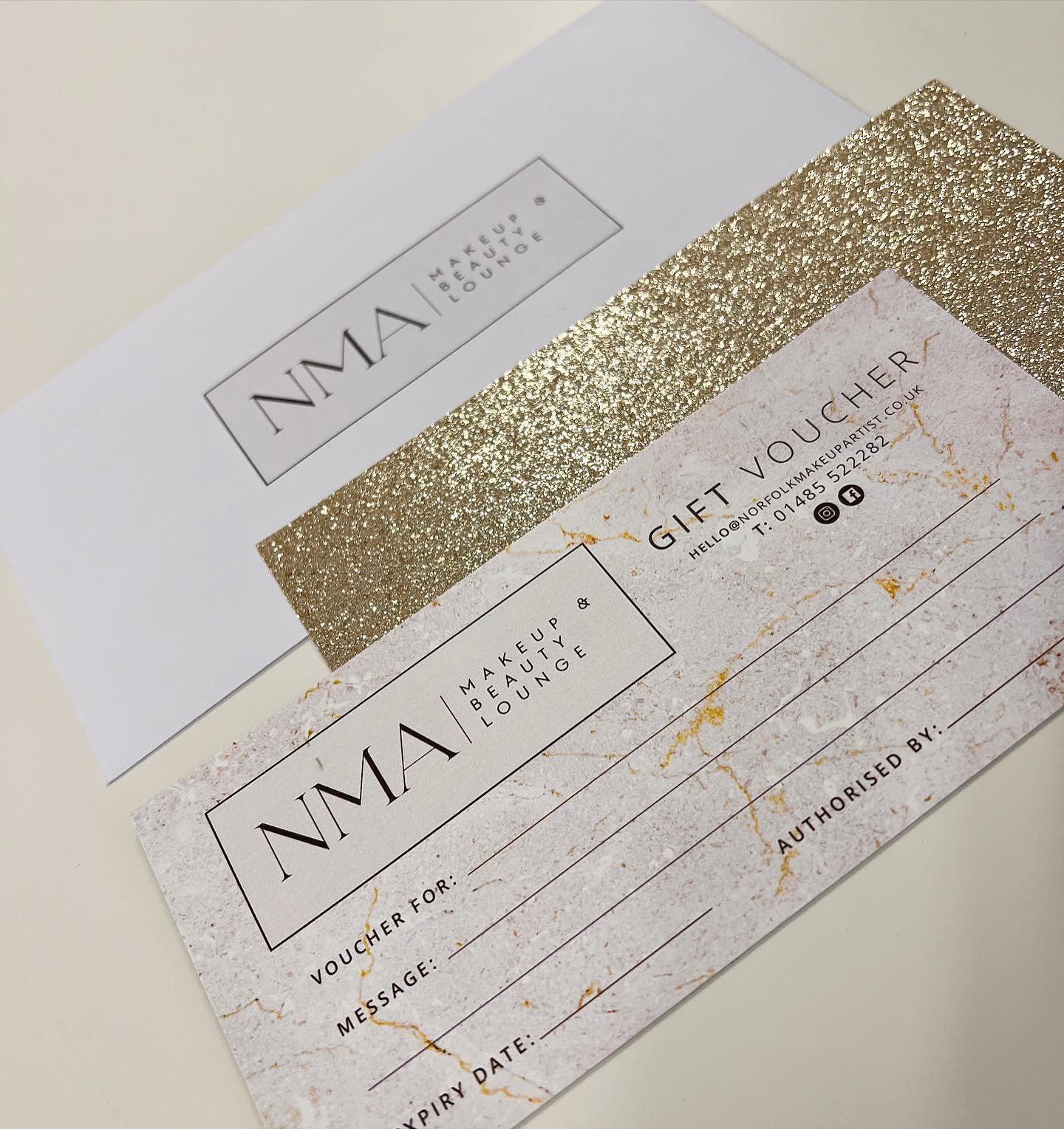 Personalised Color Print Gift Vouchers with Real Glitter Back - Image 2