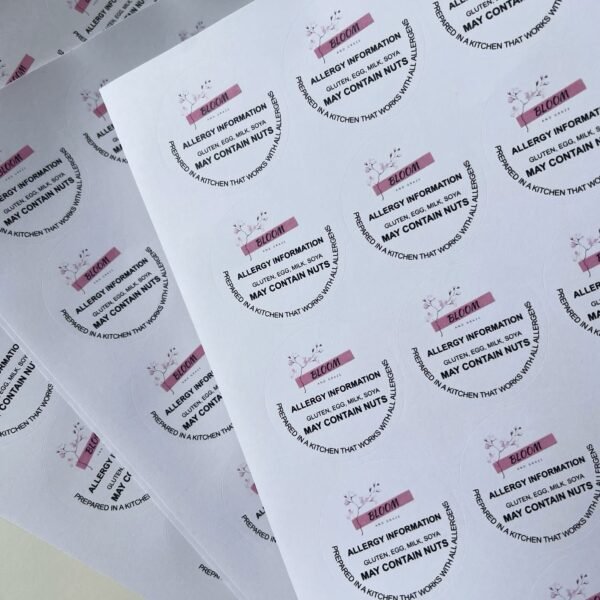 Custom Bakery Ingredients, Allergens Labels