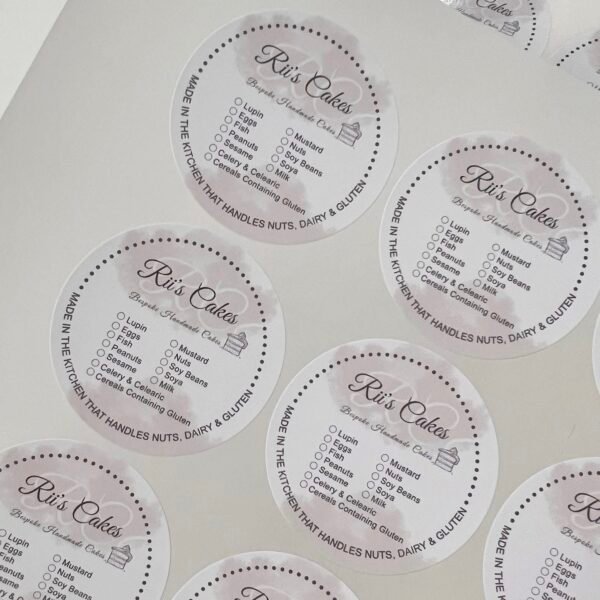 Personalised Circle Allergens Stickers