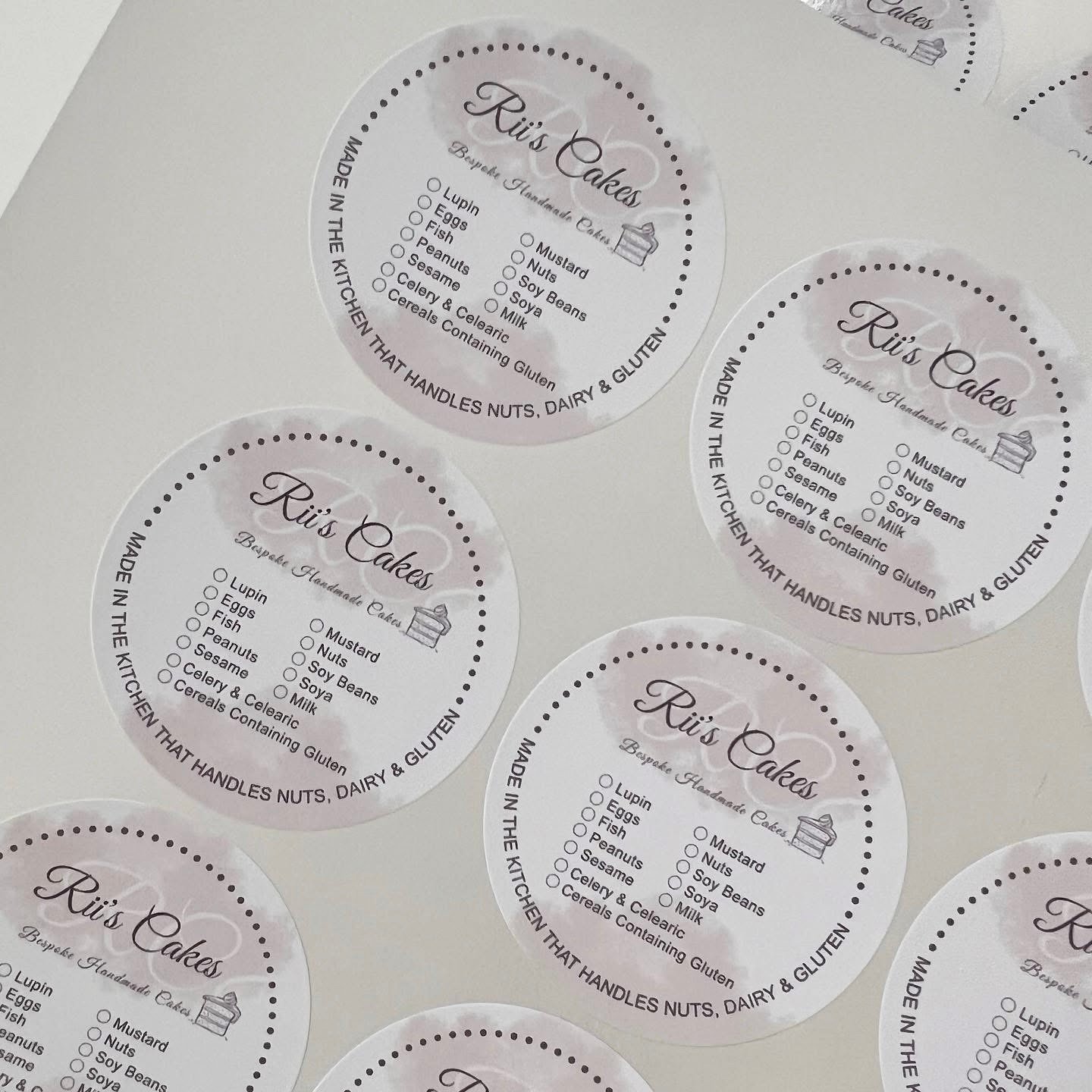 Personalised Circle Allergens Stickers