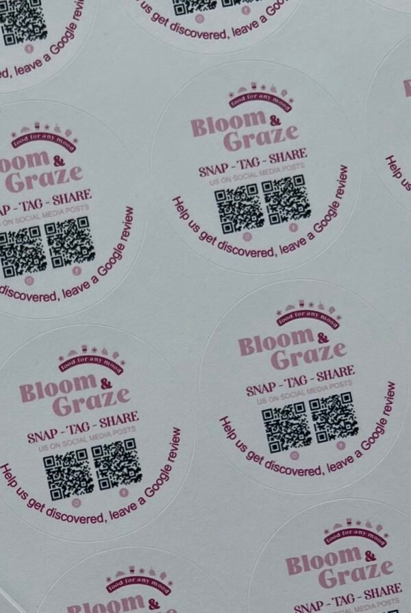 Personalised QR code Snap Tag Share Stickers