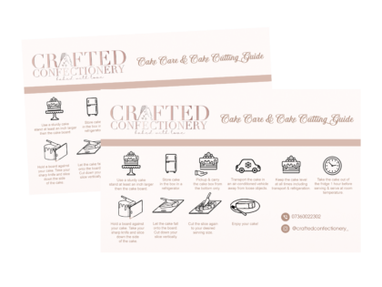 Custom Designed Cake care & Cutting Guide Labels