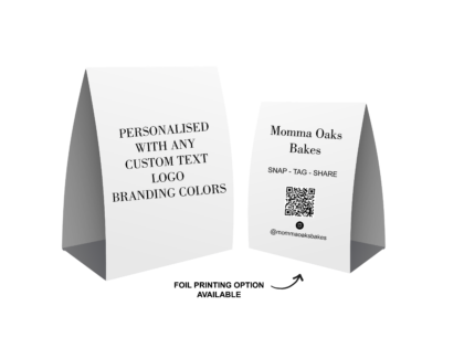 Custom Designed & Printed A6 Table Tents (Pack of 2)