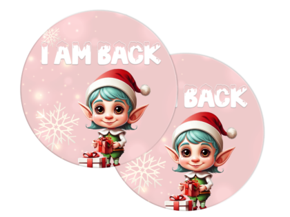 Elf I am Back Packaging Stickers