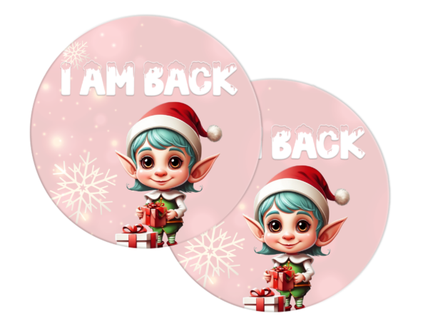 Elf I am Back Packaging Stickers