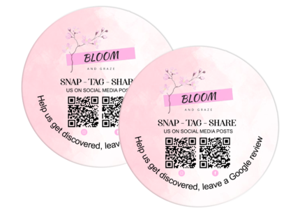 Personalised QR code Snap Tag Share Stickers