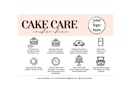 Personalised Cake Care Cards