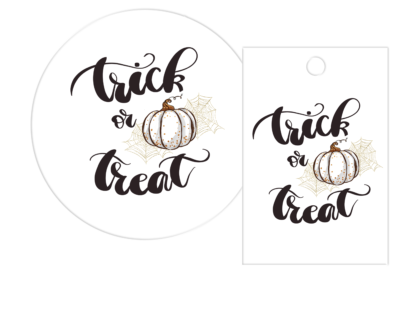Trick or Treat Packaging stickers & Swing Tags