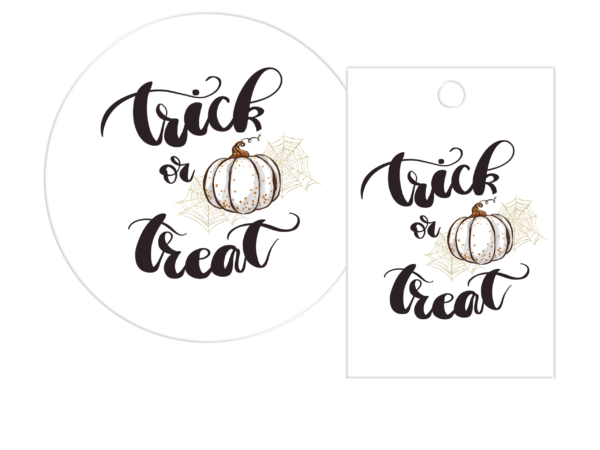 Trick or Treat Packaging stickers & Swing Tags