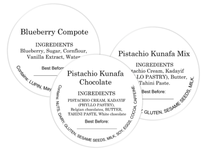 Custom Bakery Ingredients, Allergens Labels