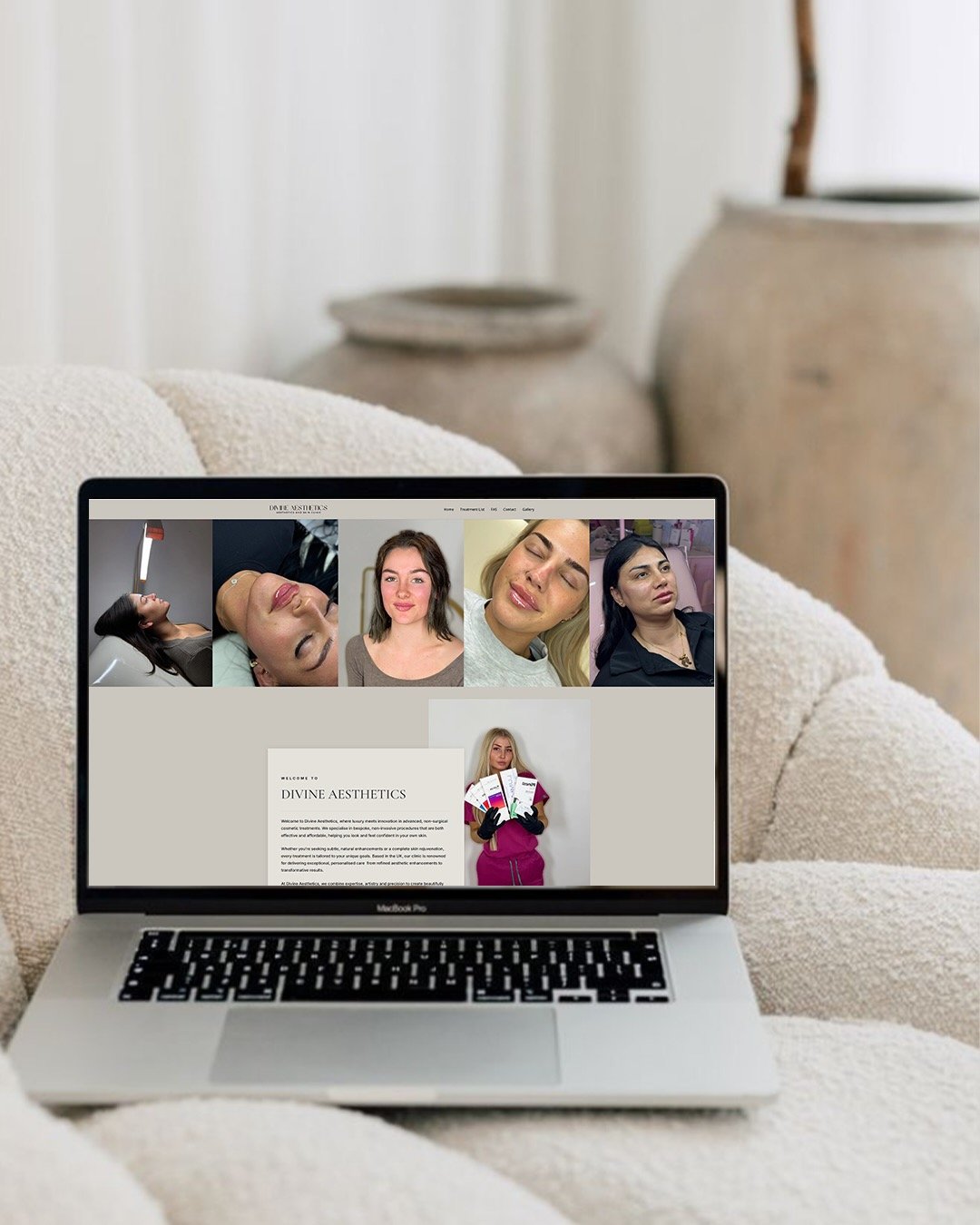 Modern website design for beauty business