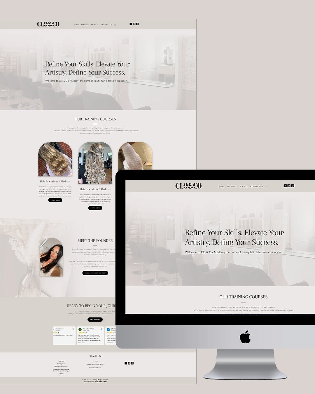 Website design for beauty brand